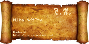 Nika Nóra névjegykártya