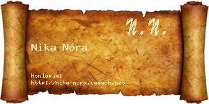 Nika Nóra névjegykártya