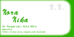nora nika business card